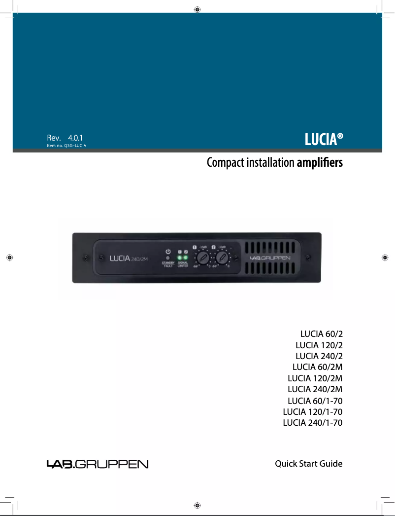 Page n°1 - Guide de démarrage rapide Lab Gruppen LUCIA 60/2M