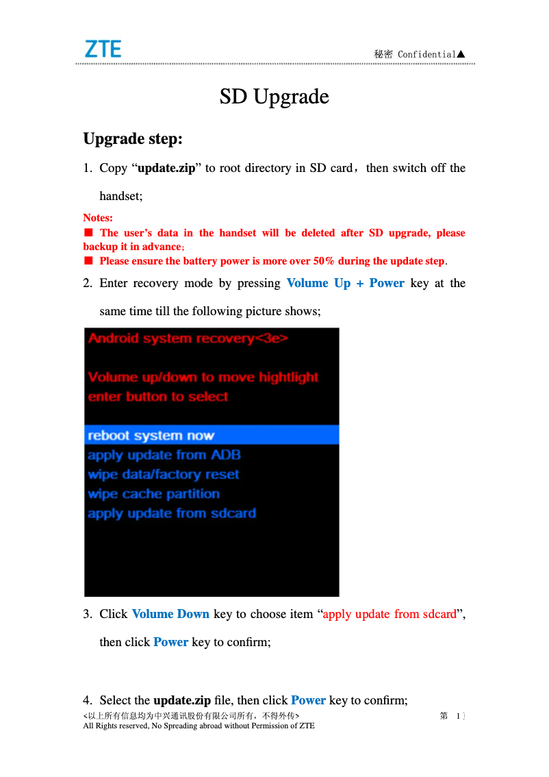 Page 1 de la notice Manuel utilisateur ZTE VFD 600