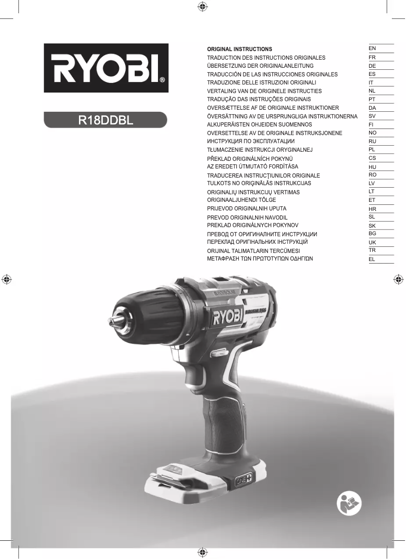 Image de la première page du manuel de l'appareil One+ R18DDBL