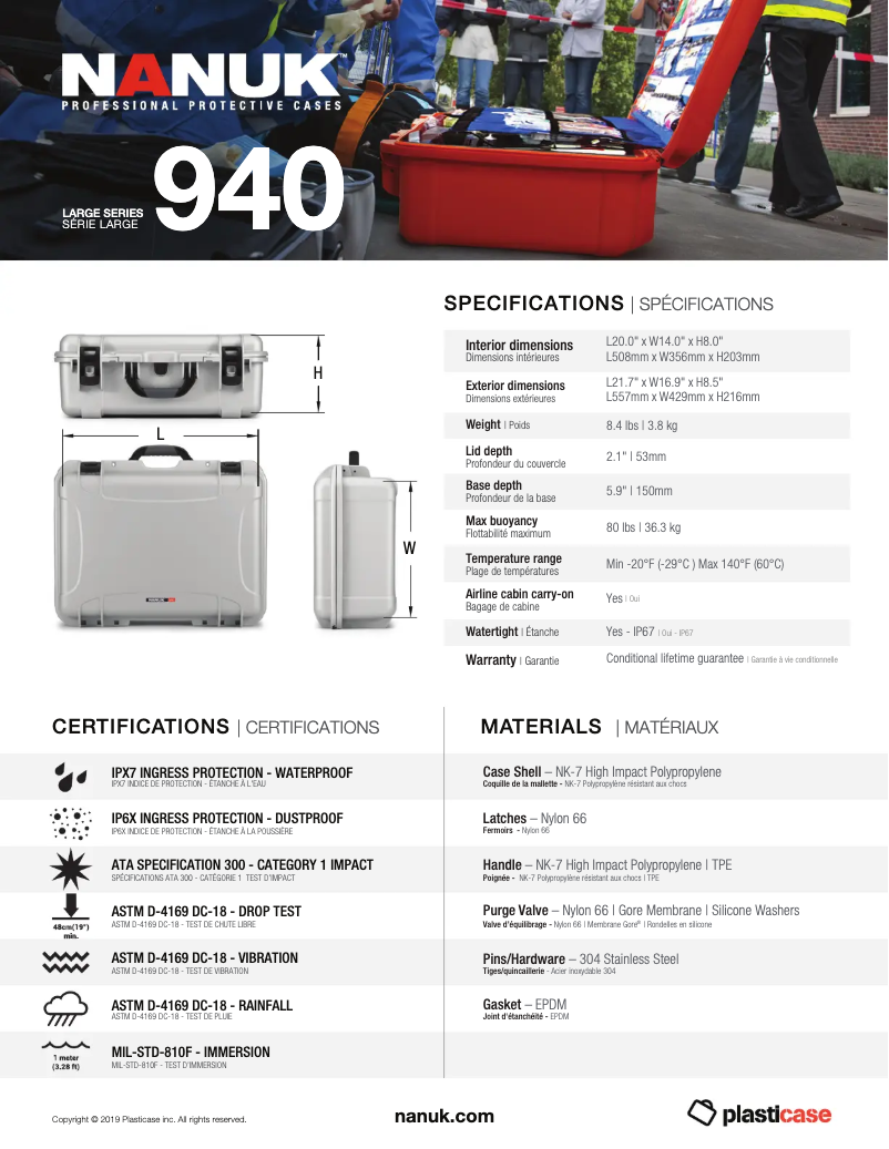 Page n°1 - Fiche technique Nanuk 940