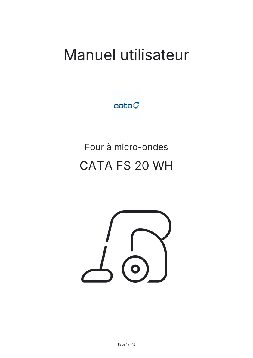 Image de la première page du manuel de l'appareil FS 20 WH